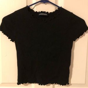 Brandy Melville ribbed lettuce tee